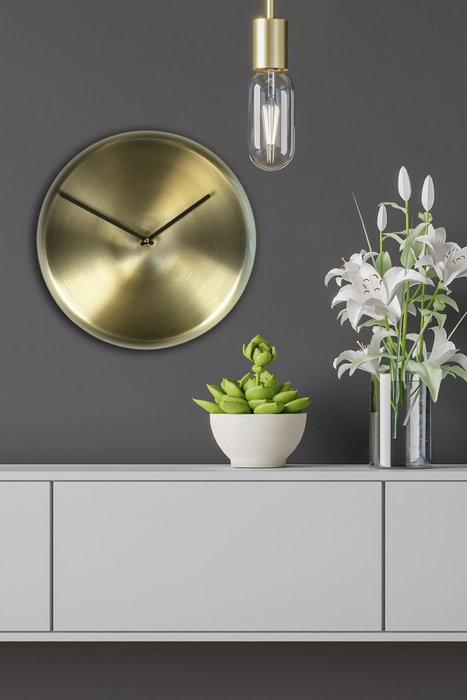 Wallity Reloj de Pared 30Sivmetsaat Decorativo Metal Aluminio Caqui 30x30 cm Silencioso